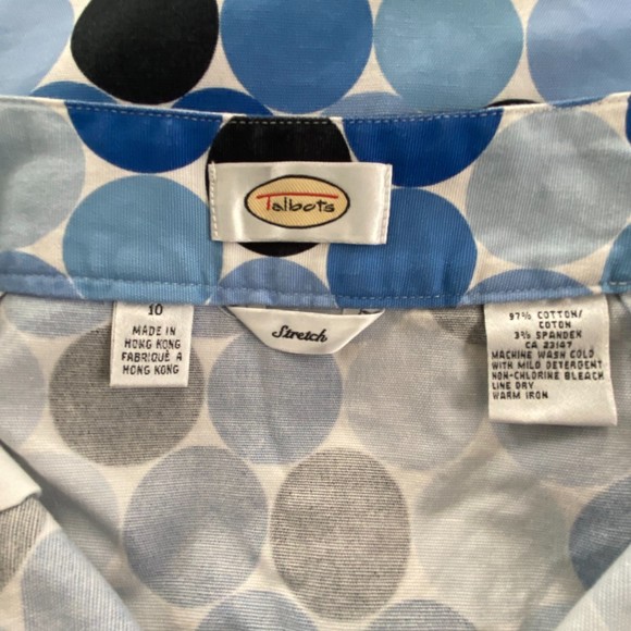 Talbots Stretch Polka Dots Pencil Skirt Size 10 Blue - Picture 5 of 5